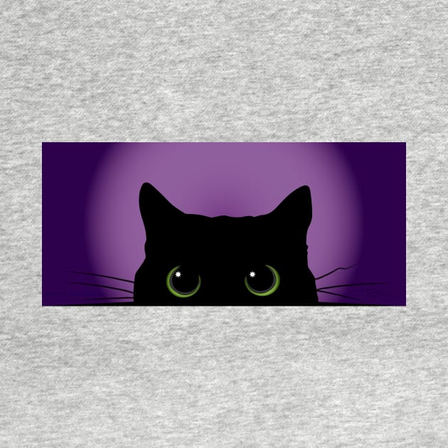 Peek-a-Boo Black Cat (Purple) by i4ni Studio